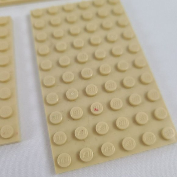 Lot of 5 Genuine LEGO Light Brown Beige Flat Base Plates Brick Building Part - Picture 5 of 7